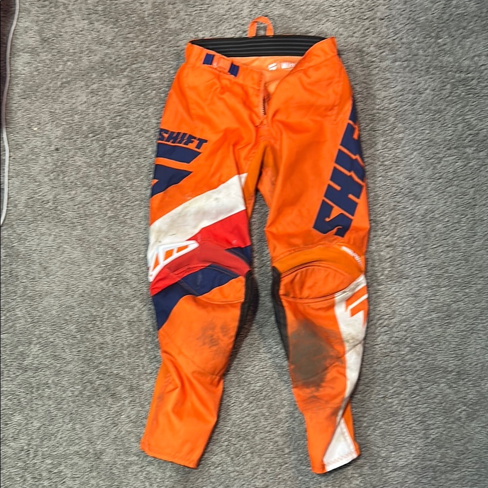 WHIT Orange Racing Pants with Blue Accents